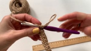 Подставка под кружку из джута крючком