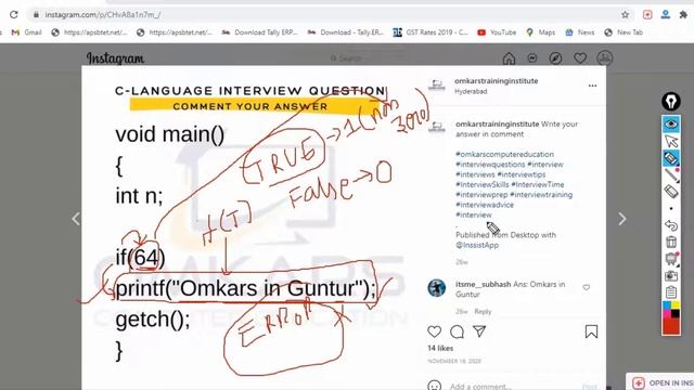 Tricky Questions in C Programming Language C Language Course Training in Guntur