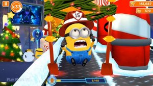 Minion Rush Gameplay - Firefighter Minion in Jolly Christmas Special Mission