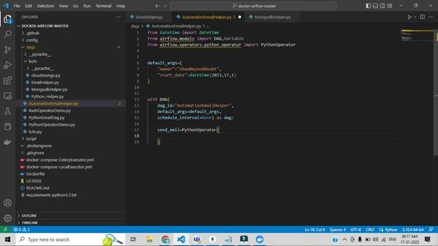 Python Automation | Email Automation using Airflow , Docker , Python , MongoDB Cloud Part -17