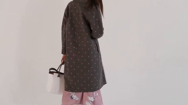 Пальто Private Sun CO-19-32 grey polka dot) (размер One Size (42-46)) смотреть онлайн