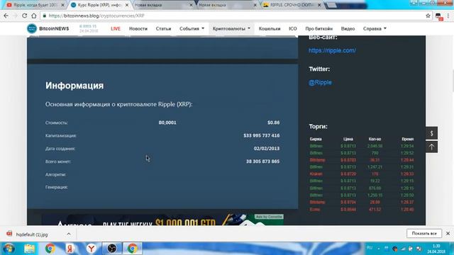 Ripple, когда будет 100$?) Срочно скупаем рипл. Курс, прогноз, график. смотреть онлайн