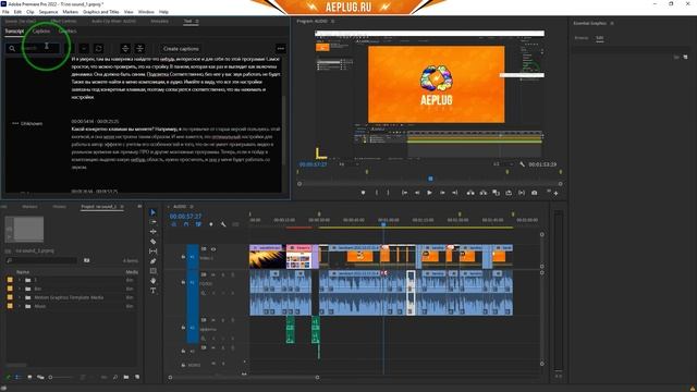 Как сделать субтитры к видео за пару секунд в Adobe Premiere Pro. Перевод речи в текст - AEplug 303