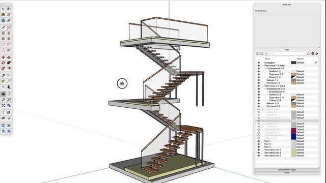 Эскиз лестницы на SketchUp | Дениса Подольск_Монокосоур | Изготовление лестниц Тел 89171241768 смотреть онлайн