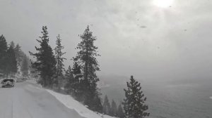 Driving from Truckee California to Lake Tahoe in a blizzard 4k