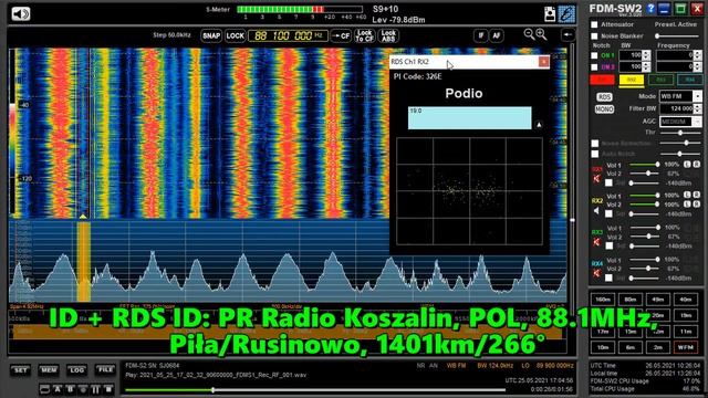 25.01.2021 17:04UTC, [Es], PR Radio Koszalin, Польша, 88.1МГц, 1401км