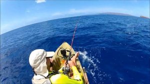 Kayak Fishing Maui...25 pound Mahi mahi