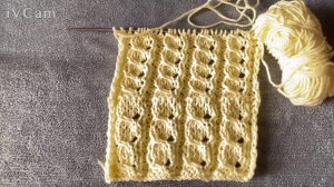 Интересный несложный ажурный узор спицами