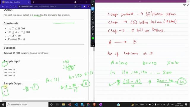 Richie Rich (CHFRICH) CodeChef Complete C++ solution - June Lunch time 2021 - cpp programming