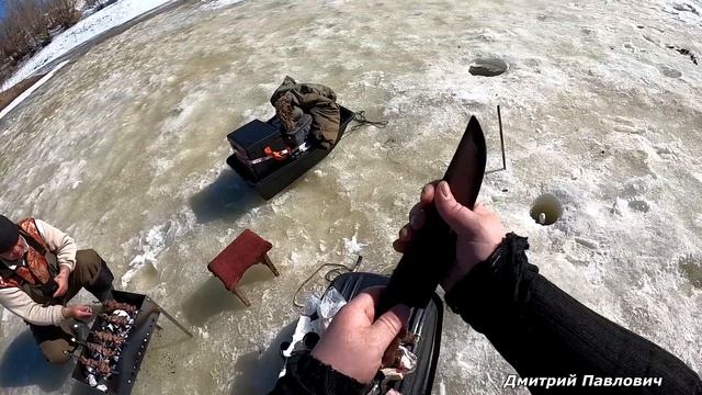 ВЕСНА ПРИШЛА-РЫБА ЗАШЕВЕЛИЛАСЬ! ПОЛОСАТЫЕ АРБУЗЫ НА ХАПУГУ-ХЛОПОК.Жарим мясо на льду,закрываем сезо