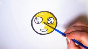 Как Нарисовать и Раскрасить Веселый Смайлик |  How to Draw and Color a Cheerful Emoticon.