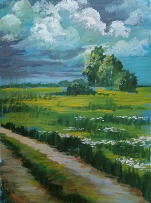 КАК НАРИСОВАТЬ НЕБО ПЕРЕД ГРОЗОЙ с помощью 5 цветов.