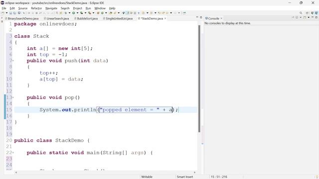 #9 Stack Data Structure in Tamil | Stack using array implementation | java code | Tamil смотреть онлайн