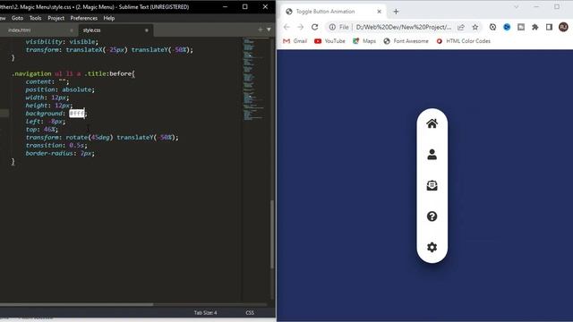 JavaScript Animation Tutorial Web Design | Vertical Tab Menu Using HTML CSS & JavaScript