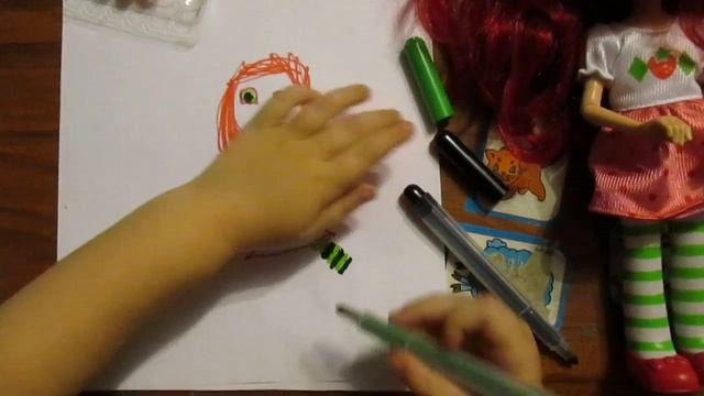 Ева рисует Шарлотту Земляничку (4 года) смотреть онлайн