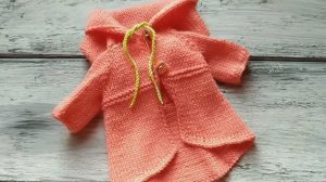 Вязание спицами - Пальто-кардиган для Зайки в стиле Тильда.