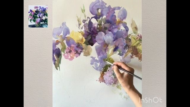 Прекрасные ирисы, акварель. Ласаева Марина #акварель #watercolor