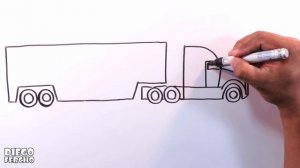 How to Draw a trailer truck