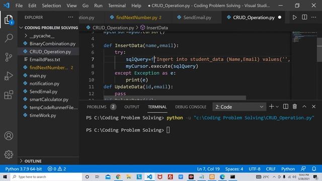 CRUD operation in MySQL DB using python MySQL connector || MySQL database connectivity using python