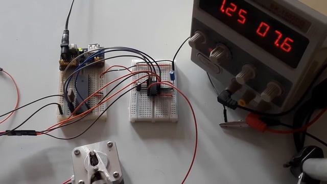 How to control Stepper Motor using ATmega32 L293D IC and Switch