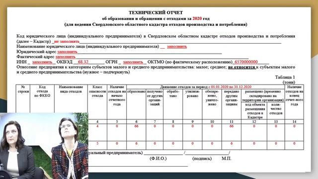 Как председателю заполнить и сдать технический отчёт об образовании и обращении с отходами. смотреть онлайн