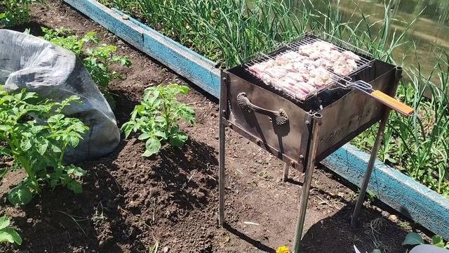 Простые радости деревни.Выходной,шашлычок.