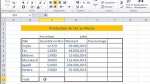 Créer un tableau de calcule avec Excel 2010 en utilisant des formules et des fonctions wmv