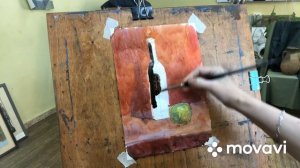 Натюрморт из двух предметов комбинированной формы. Живопись. Часть 2. Фёдорова Валерия.mp4