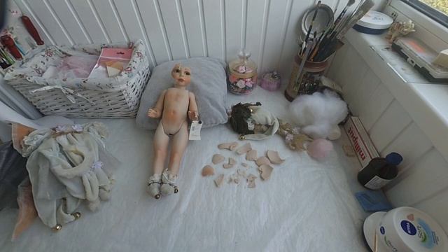 РЕСТАВРАЦИЯ РЕДКОЙ ФАРФОРОВОЙ КУКЛЫ 1 ЧАСТЬ  PORCELAIN DOLL RESTORATION
