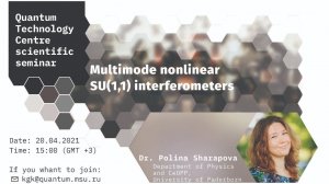 Polina Sharapova (University of Paderborn), Multimode nonlinear SU(1,1) interferometers