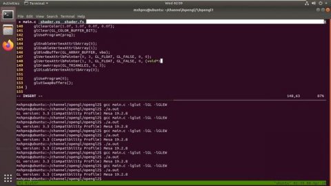 OpenGL. 3 - 2 разноцветных треугольника двигаются