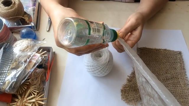Новогодняя, рождественская варежка желаний с самодельным мехом))) своими руками из мешковины