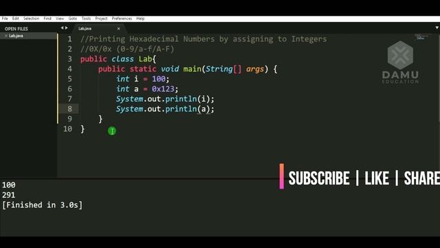 Assign Hexa Decimals to Integer In #CoreJava |  | Core Java Programs with Output | #HexadecimalJava