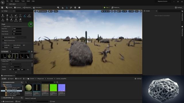 33 Как добавить растения на примере кактусов для своего рельефа в Unreal Engine смотреть онлайн