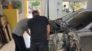 Снятие двигателя и АКПП Toyota Camry 40  3.5