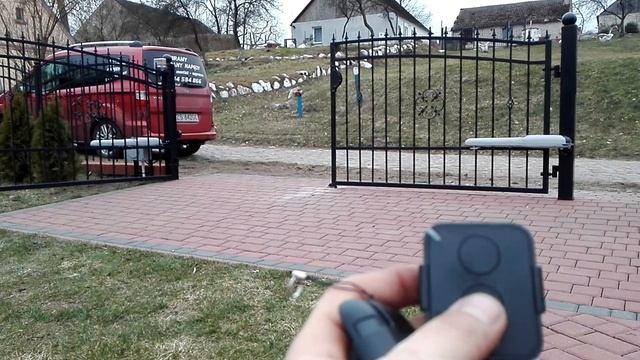 Awix Goleniów - brama skrzydłowa, funkcja furtki, napęd NICE WINGO 2024. www.uslugiawix.pl смотреть онлайн