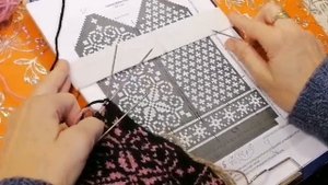 мастер-класс "Вязание варежек жаккардовым узором" -  Хмелевской СК, провела Колегова Е.Ю.