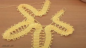 Crochet Leaf Bruges Lace Урок 13 часть 2 из 2  Кружева брюгге