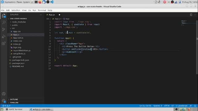React.Js Tutorial | Use State In React.Js | React.Js For Beginners