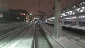 Прибытие электропоезда на Московский вокзал Спб февраль 2019 г.