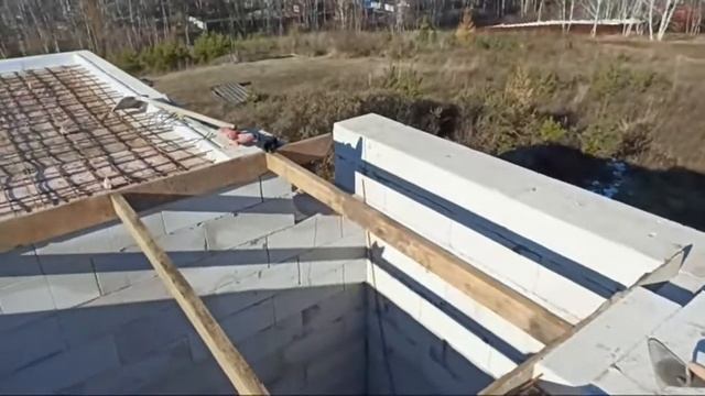21 Армирование межэтажного перекрытия. Ждем бетононасос Зимой (Газобетон)