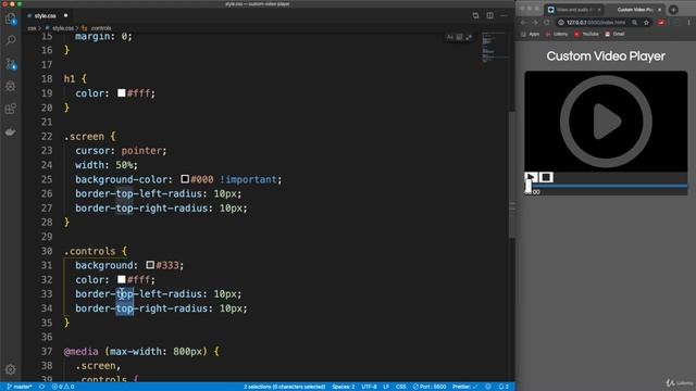 CUSTOM VIDEO PLAYER USING JAVA-SCRIPT EP:3 смотреть онлайн