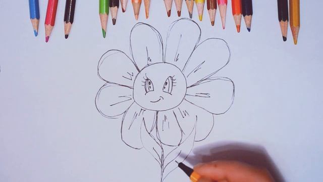 Рисунок для украшения ЛД. Как нарисовать ромашку смотреть онлайн