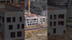 Пожар в строящемся здании город Екатеринбург.