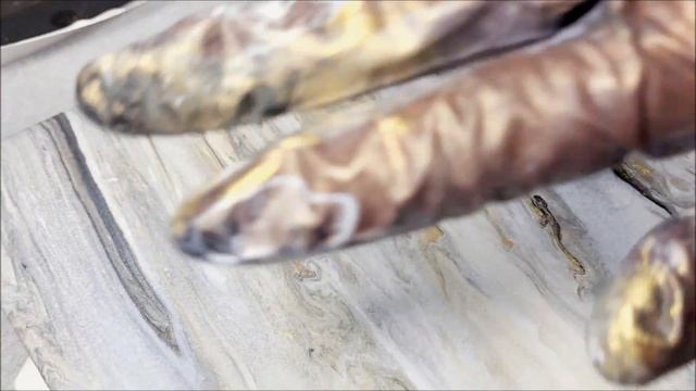 Acrylic Pouring NEUTRAL MARBLE Effect Painting Technique ~ EASY Marble Pour Painting on Canvas (290