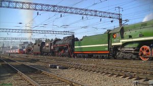 Туристический поезд "Золотой Орёл" с паровозами Л и П36
