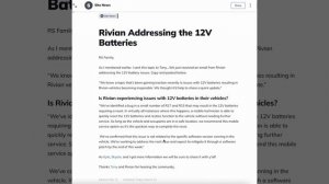 Rivian addresses bug requiring some to get 12V battery reset