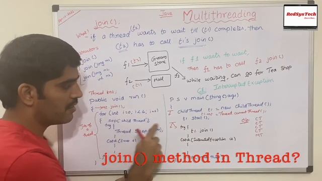 # 135 Thread.Join Method (System.Threading) | Joining Threads in Java | Thread | Java | RedSysTech