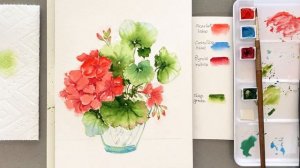 Let’s draw Geranium in watercolor