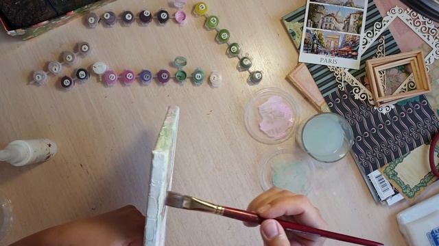 Скрапбукинг: холст "Париж" с элементами декупажа и миксмедиа смотреть онлайн